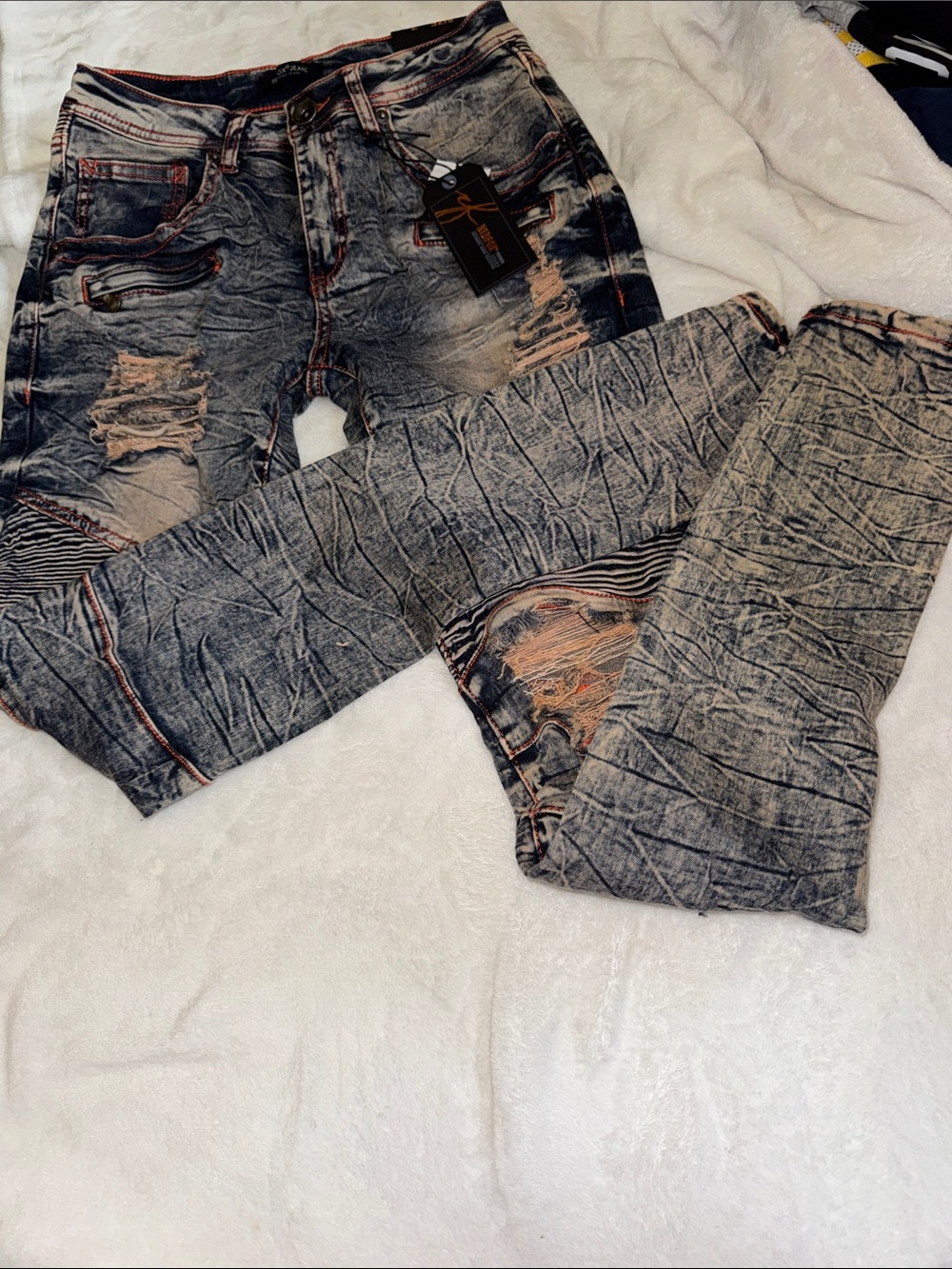 Kids Distressed Wash skinny leg jeans
